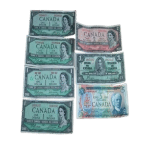 Canada Banknotes Old Paper Money Crisp Bills 12 Dollars Face