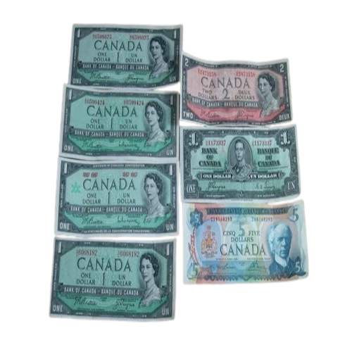 Canada Banknotes Old Paper Money Crisp Bills 12 Dollars Face
